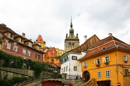 The oldest part of Sighisoara, Transylvania, Romania, where Dracula was bornの写真素材