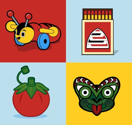 New Zealand Kiwiana objectsのイラスト素材