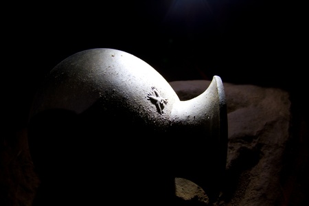 A rare mayan cerimonial vase depicting a monkey. used in ancient rituals to appease the gods.の写真素材