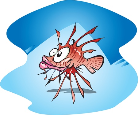 A Cartoon of the beautiful but poisonous lionfish.のイラスト素材