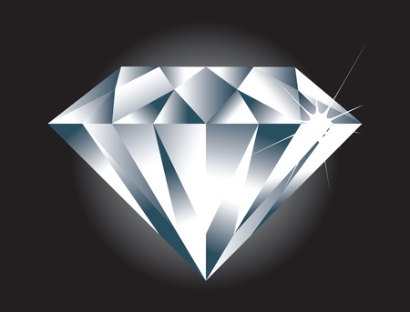 A simple easy to edit Diamond. Diamond sparkle and BG on seperate layers.のイラスト素材