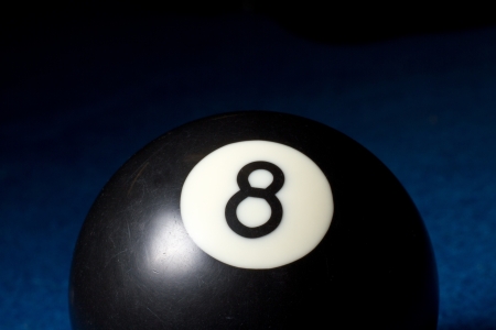 Close up of the game winning 8 ball.