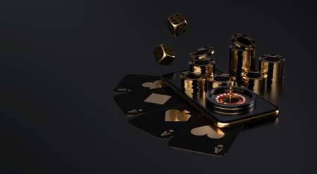 Casino roulette, playing cards, casino roulette, chips and craps. Vegas casino game. The likelihood...