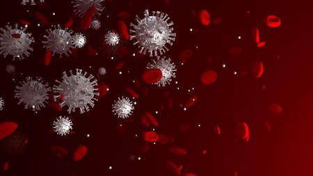 COVID-19 Corona virus outbreaking and Pandemic medical health risk concept. 3D rendering. 3D...