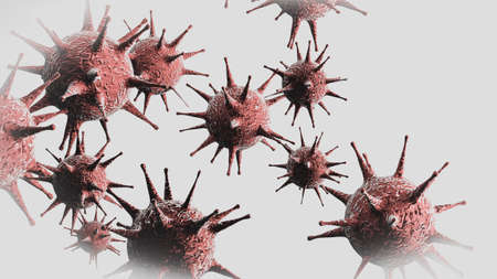 Coronavirus 2019-nCoV and Virus background. COVID-19 Corona virus outbreaking and Pandemic medical health risk concept. 3D rendering. 3D illustration.の写真素材
