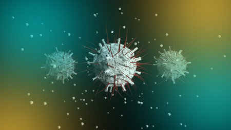 Coronavirus 2019-nCoV and Virus background with disease cells. COVID-19 Corona virus outbreaking and...