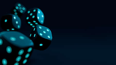 Casino dice on a bright background. Gambling. 3d rendering.の写真素材