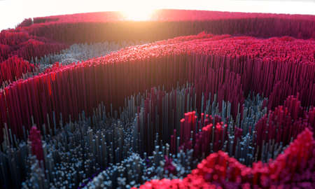 Abstract colorful background. Digital art of nature. Abstract 3d topographic nature landscape. Macro...