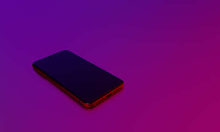 Phones on a pink background. Smartphones on the table. Communication and technology. Technological background. 3d rendering.の写真素材
