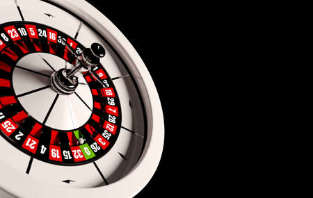 Casino roulette on a black background. Casino background. Gambling Roulette. 3D rendering.