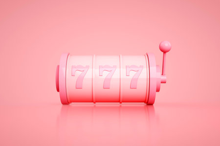 Gambling concept. Lucky seven 777 slot machine with casino roulette. 3d rendering.の写真素材