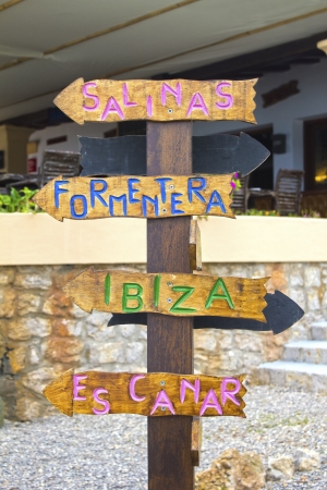 Which direction you need to take in Ibiza  Salinas  Formentera  Ibiza  Es Canar の写真素材