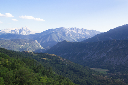 Beautiful landscape of the Benasque valley in the spanish pyreneesの写真素材