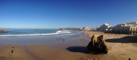 Panoramic view of Biarritz beachの写真素材