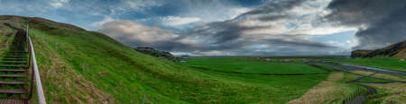 Skogafoss waterfall in southern Iceland near the town of Skogar. Iceland
