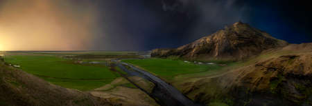 Skogafoss waterfall in southern Iceland near the town of Skogar. Icelandの写真素材
