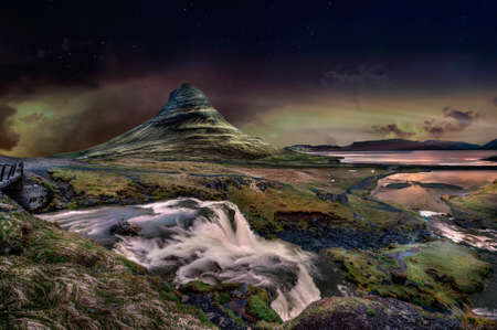 Kirkjufellsfoss waterfall - Icelandの写真素材