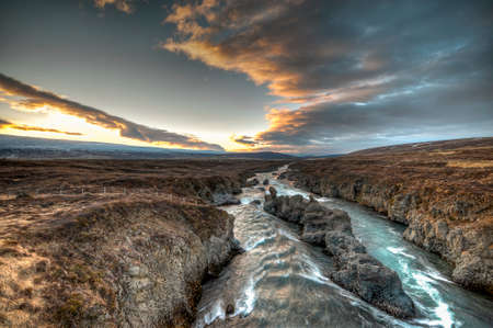 River SkjÃ¡lfandafljÃ³t in the municipality of Thingeyjarsveit - Iceland.の写真素材