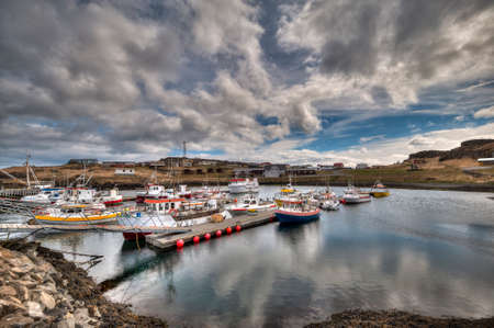 The pretty fishing village of Djupivogur in eastern Icelandのeditorial素材
