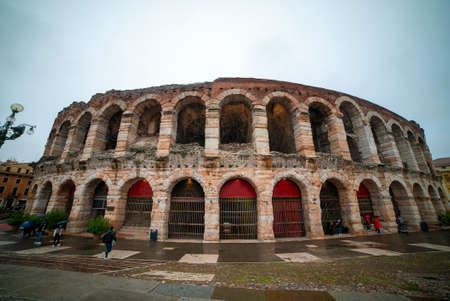 The Arena di Verona in Italy on winterの写真素材