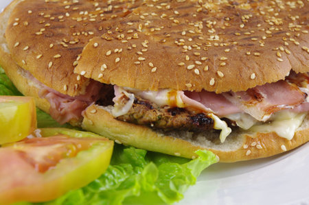  close up of Big Burgerの写真素材