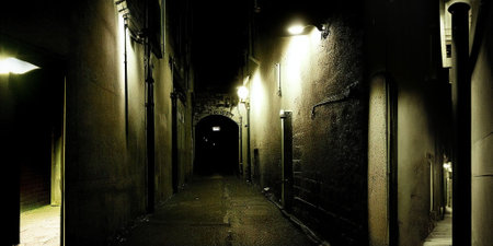 The dark alleyの写真素材