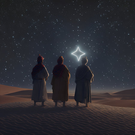 The 3 wise man following the star