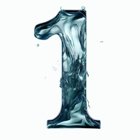 One letter of the alphabet made of pure water. 3D renderingの写真素材