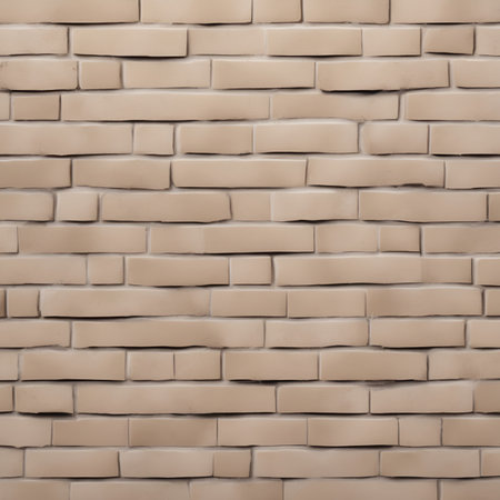 beige brick wall background. Brick wall texture background with vignetted corners and light spotsの素材