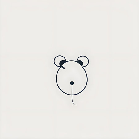 Vector image of a mouse head on a white background with a place for your textの素材