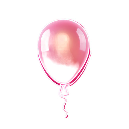Pink balloon isolated on a white background. 3d rendering illustration.の素材