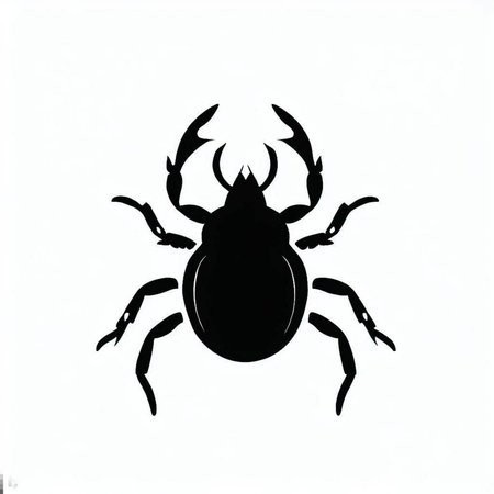 silhouette of a beetle on a white background. vector illustrationの素材
