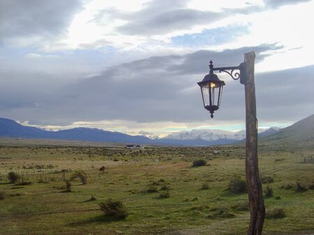 Beautiful old lamp in Patagonia Argentinaの写真素材
