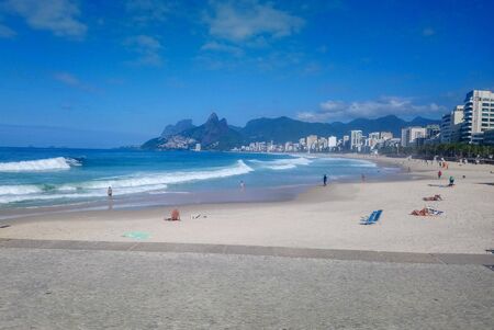 Ipanema beach with space to text in a sunny day