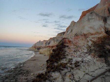 Beautiful landscape in Canoa Quebrada beach in Ceara, Brazil in sunsetの写真素材