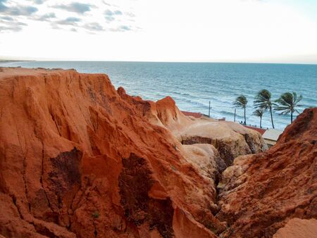 Sunset in the sand colors in Canoa Quebrada, Brazill