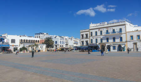 Square of the medina of Essaouira, Morocco in summer day,のeditorial素材