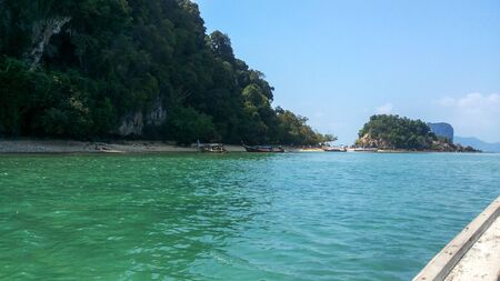 Beautiful view of a cliff in a beach in Krabi province, Thailand. Complete viewの写真素材