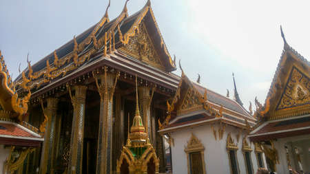 View of Th Grand Palace in Bangkok, buikt in 1782, Thailand most sacred siteのeditorial素材