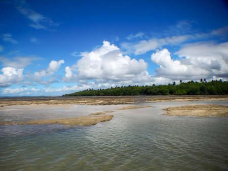 Amazing natural pools at Boipeba, Bahia, Brazil. Natural reefs and beautiful landscapeの写真素材