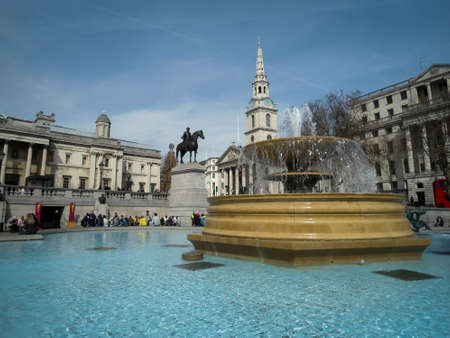 Amazing view of Trafalgar square in London, UKのeditorial素材