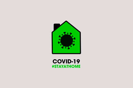Saty at home in quarentine to avoid spreading the corona virus known as covid 19の写真素材
