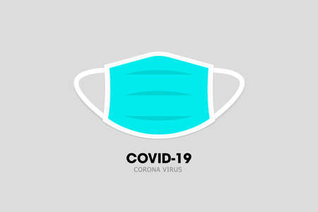 Medical mask sign illustration. Face mask prevent corona virus infection known as Covid 19の写真素材