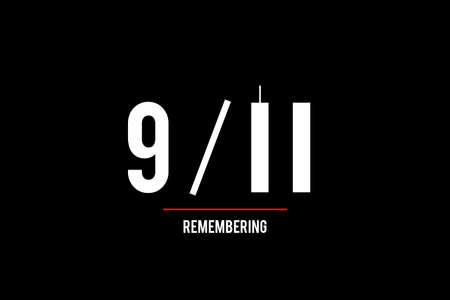 Remember 9 11. Illustration of the Twin towers representing the number eleven.