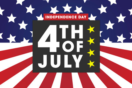 Happy 4th of July, Independence Day of USA. Blue and red background from the american flag. Card, poster, banner, high resolution backgroundの写真素材