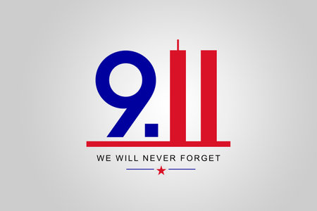 Remembering September 11, Patriot Day. We Will Never Forget 9 11. Background Vector illustrationの写真素材