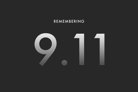 9 11 or September 11 memorial illustration. Remember Patriot Day. We will never forget the terrorist attacks of 2001の写真素材
