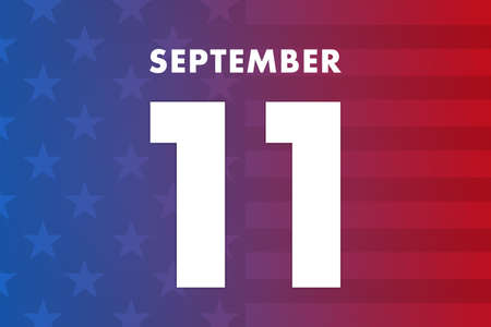 9 11 or September 11 memorial illustration. Remember Patriot Day. We will never forget the terrorist attacks of 2001の写真素材