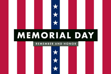 USA Memorial Day, Remember and honor. Happy holiday in the United States. Illustration with American flag background, poster or bannerの写真素材