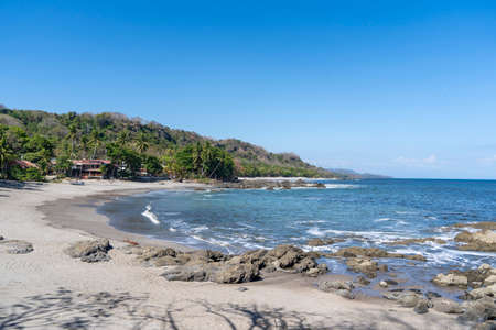 Beautiful beach, Playa Montezuma, Nicoya Peninsula in Costa Rica.の写真素材